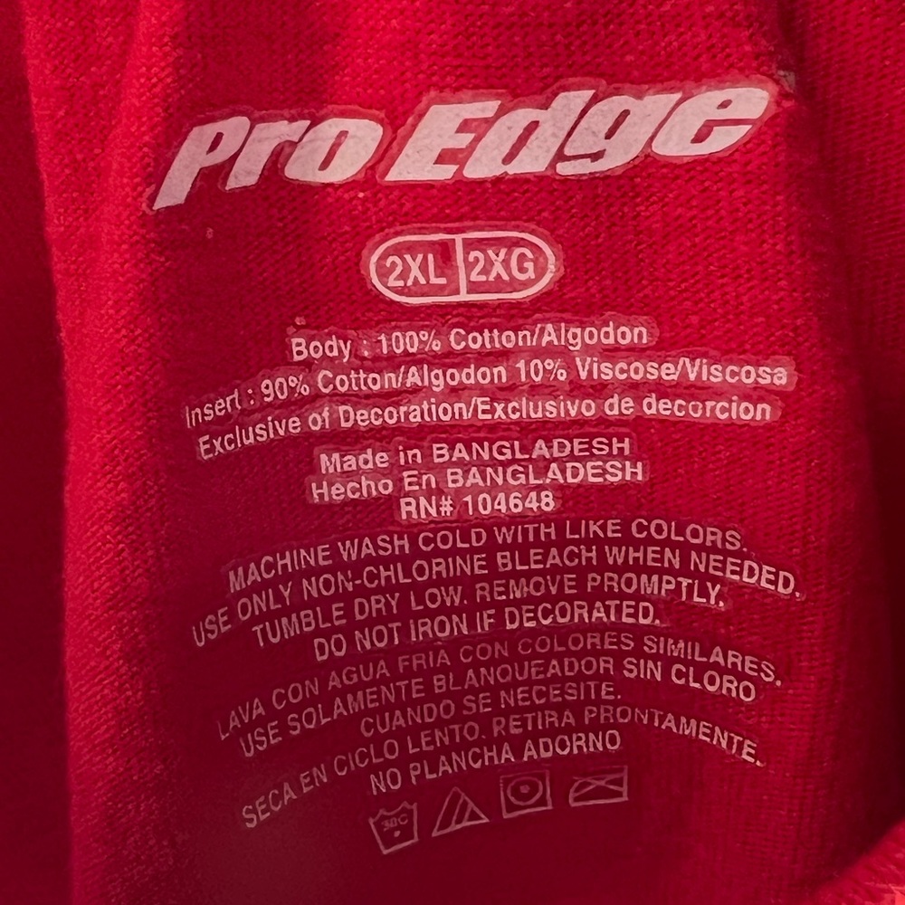 Vintage Embroidered OSU Ohio State University Buckeyes Pro Edge T Shirt 2XL - Picture 3 of 3